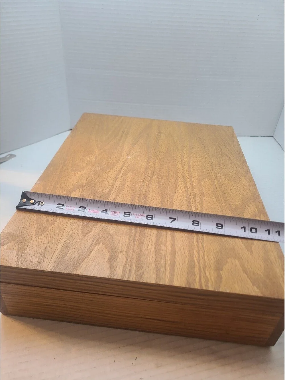 Wooden Flatware Storage Chest Red Lining 14.5